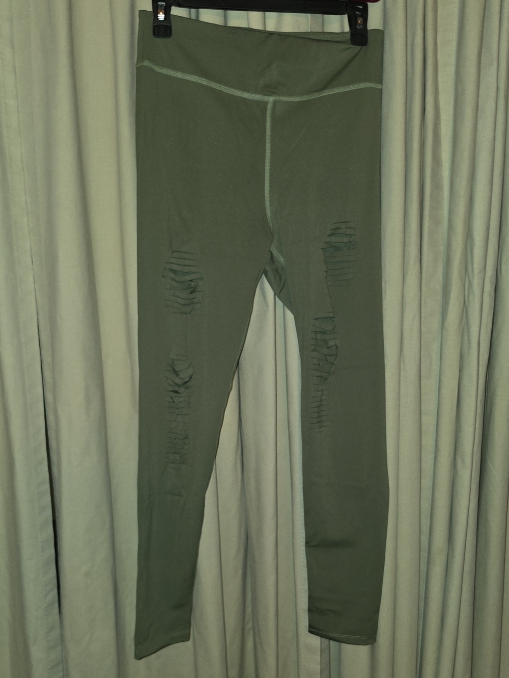 white birch Olive Green Distressed Leggings NWOT